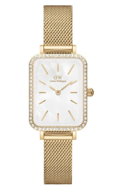 Daniel Wellington Quadro Mesh Strap Watch, 20mm X 26mm In Multi