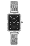 Daniel Wellington Quadro Mesh Strap Watch, 20mm X 26mm In Silver