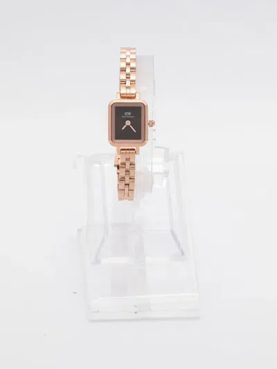 Daniel Wellington Quadro Mini Arch 3-link 18mm Watch In Brown