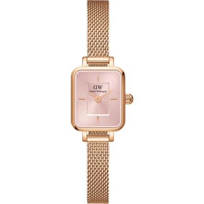 Daniel Wellington Quadro Mini Bracelet Watch, 15mm X 18mm In Rose Gold