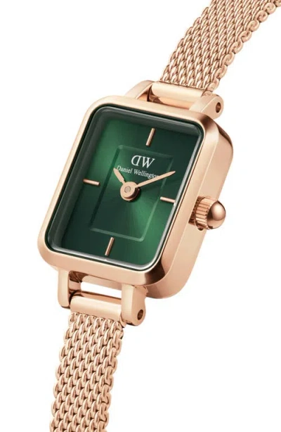 Daniel Wellington Quadro Mini Mesh Strap Watch, 15.4mm X 18.2mm In Gold