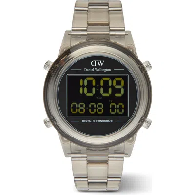 Daniel Wellington Retro Digital Bracelet Watch, 42mm In Transparent Soft Grey