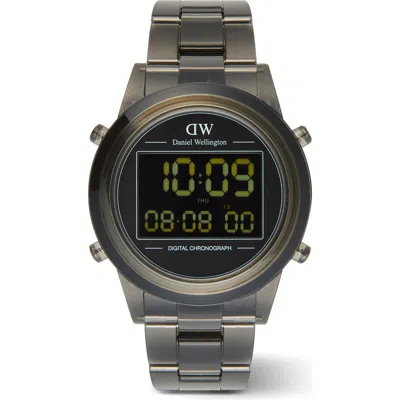 Daniel Wellington Retro Digital Bracelet Watch, 42mm In Transparent Dark Grey