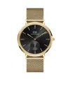 Daniel Wellington Unisex Analog Gold-tone Stainless Steel Mesh Watch, 40mm In Gold