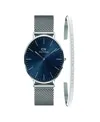 Daniel Wellington Unisex Analog Silver-tone Stainless Steel Watch Set, 40mm In Metallic