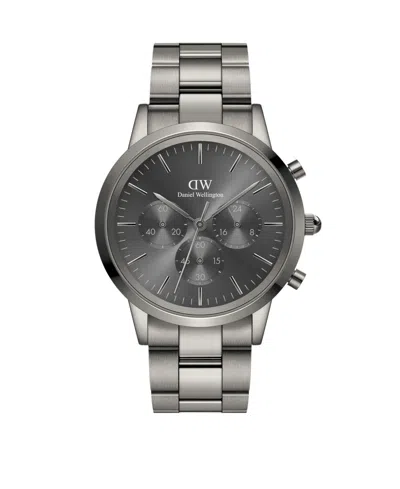 Daniel Wellington Unisex Chronograph Black Stainless Steel Watch, 42mm