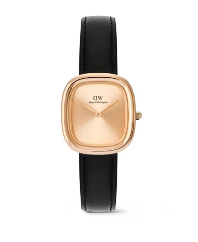 Daniel Wellington Women's Analog Black Leather Watch, 26 Mm In Multi
