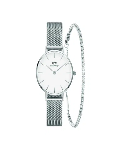 Daniel Wellington Women's Analog Silver-tone Stainless Steel Watch Set, 28mm In Metallic