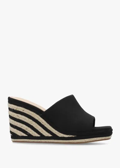 Daniel Yana Black Striped Wedge Espadrilles