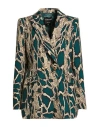 Daniela Drei Woman Blazer Green Size 14 Polyester, Elastane In Green