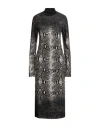 Daniela Drei Woman Midi Dress Black Size 10 Acrylic, Viscose, Wool In Black
