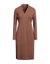 Daniela Drei Woman Midi Dress Brown Size 6 Viscose, Nylon, Elastane In Brown