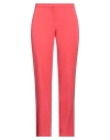 Daniela Drei Woman Pants Coral Size 10 Polyester, Elastane In Red