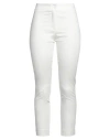 Daniela Drei Woman Pants Ivory Size 6 Cotton, Elastic Fibres In White
