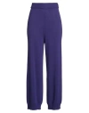 Daniela Drei Woman Pants Purple Size 16 Merino Wool, Viscose, Polyamide, Cashmere In Blue