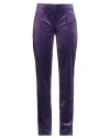 Daniela Drei Woman Pants Purple Size 16 Polyester In Purple