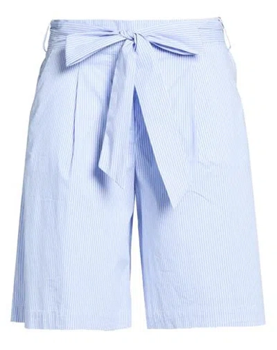 Daniela Drei Woman Shorts & Bermuda Shorts Light Blue Size 8 Cotton, Polyamide, Elastane