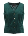 Daniela Drei Woman Tailored Vest Green Size 8 Polyester, Elastane In Green