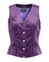 Daniela Drei Woman Tailored Vest Purple Size 6 Polyester, Elastane