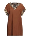 Daniela Drei Woman Top Brown Size 12 Viscose, Linen In Brown