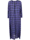 Daniela Gregis Tartan-check Wool Dress In Blue