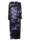 Daniela Gregis Abstract-print Silk Dress In Blue