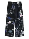Daniela Gregis Abstract-print Elasticated-waist Trousers In Blue