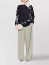 Daniela Gregis Abstract Print Long Sleeve Silk Top In Blue