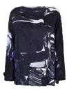 Daniela Gregis Abstract-print Silk Blouse In Black