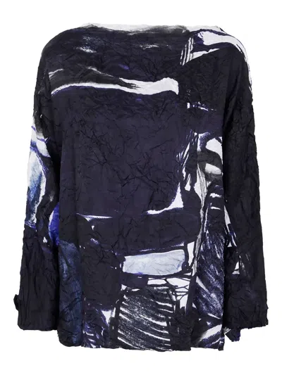 Daniela Gregis Abstract-print Silk Blouse In Black