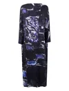 Daniela Gregis Abstract-print Silk Dress In Blue