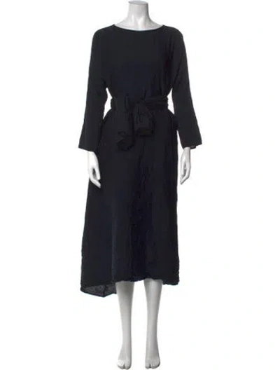 Pre-owned Daniela Gregis Bateau Neckline Long Dress In Black
