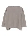 Daniela Gregis Beige Boat-neck Wool Sweater In Gray