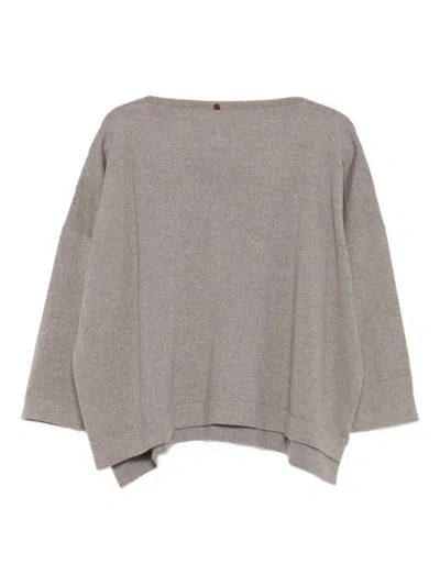 DANIELA GREGIS BEIGE BOAT-NECK WOOL SWEATER