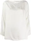Daniela Gregis Lightweight Long Sleeve Blouse With Boat Neck In White