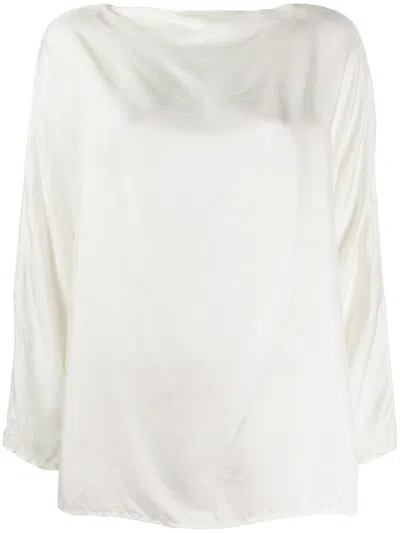 DANIELA GREGIS WOMEN BEIGE SILK TOP, ONESIZE LUXURY TOPS FOR WOMEN DARVEYS