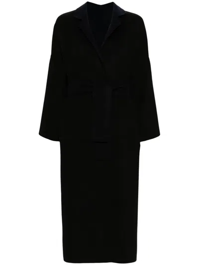Daniela Gregis Belted Wool Coat In Black