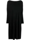Daniela Gregis Oversized Wool Short Dress In Black