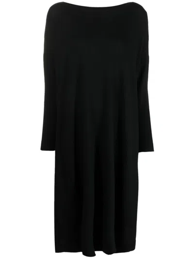 DANIELA GREGIS BLACK FLARED KNITTED DRESS