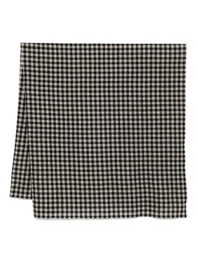 Daniela Gregis Black Gingham Pattern Scarf