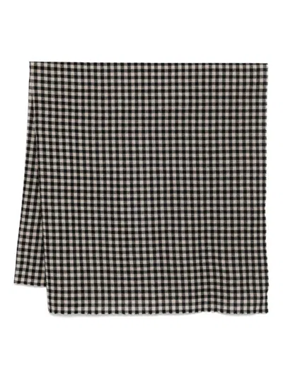 Daniela Gregis Black Gingham Wraparound Scarf
