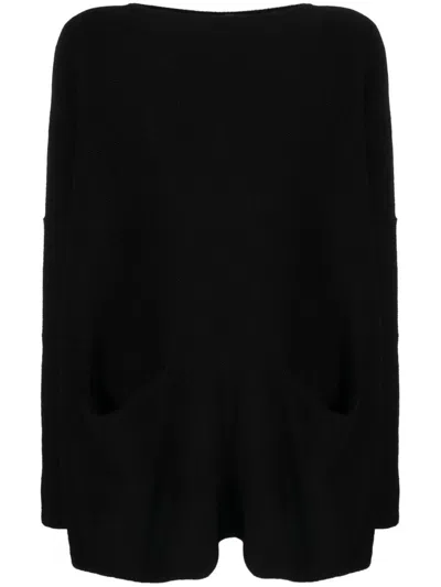 Daniela Gregis Open Pocket Boat Neck Jumper In Black
