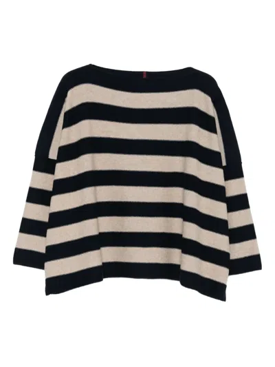 Daniela Gregis Boat-neck Striped Jumper In Blue