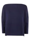 Daniela Gregis Boat-neck Wool Sweater In Blue
