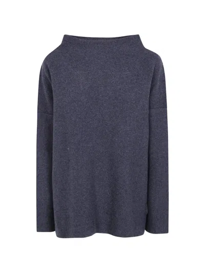 Daniela Gregis Boat-neck Dropped-shoulder Sweater In Blue