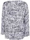 Daniela Gregis Scribble-print Silk Blouse In Gray