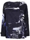 Daniela Gregis Abstract-print Silk Blouse In Blue
