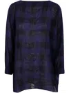 Daniela Gregis Check-pattern Wool Blouse In Blue
