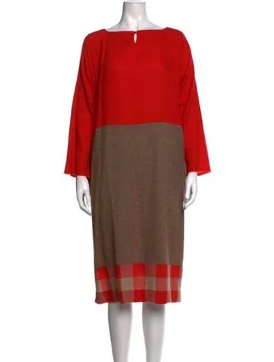 Pre-owned Daniela Gregis Cashmere Midi Length Dress In Red