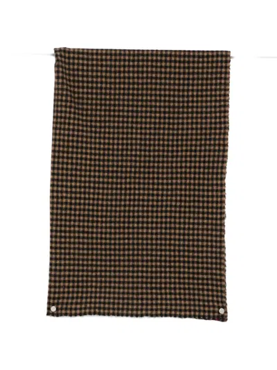 Daniela Gregis Check Cashmere Scarf In Brown
